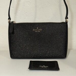 Kate Spade Joeley Glitter Crossbody Black